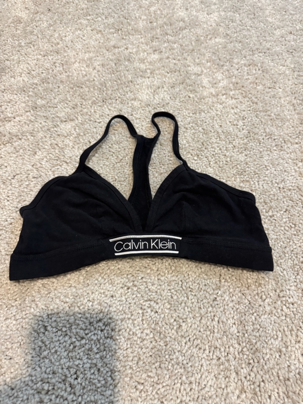 Calvin Klein Black Racerback Cotton Bralette